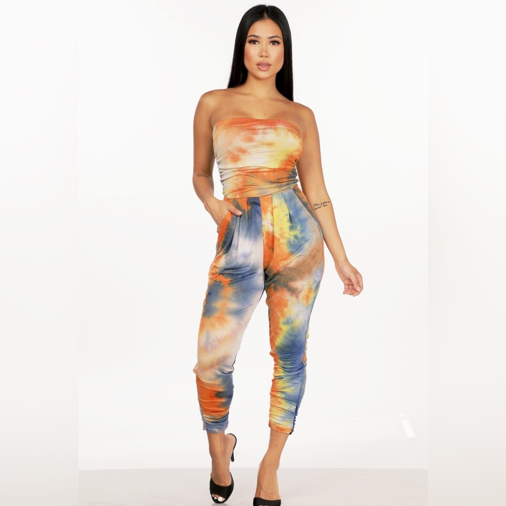 Papaya Clothing Strapless Tie Dye Jumper